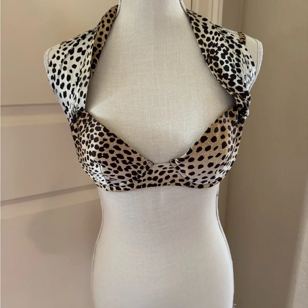 Roberto Cavalli Black Top with Animal Print Bra Top - Picture 6 of 11